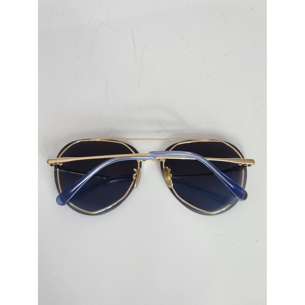 DIFF EYEWEAR Polarized Aviator Gold Blue Lens Sunglasses Lenox - Picture 7 of 8